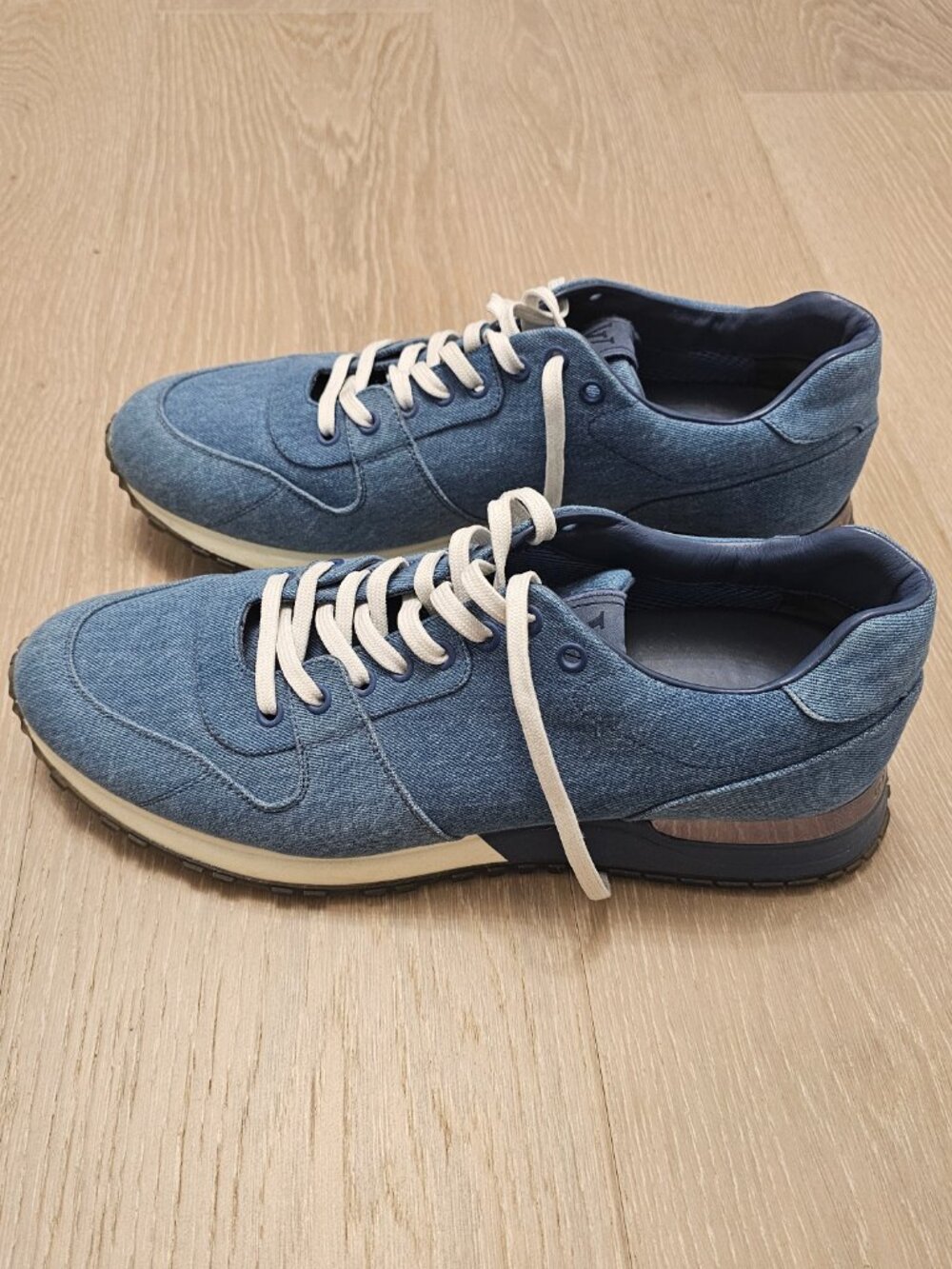 Louis Vuitton Run Away Sneakers Blue Monogram Denim Trainers Mens Size 9 LV - Picture 2 of 7